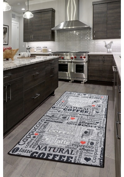 Fıncan Gri Djt 100X300 Cm Mutfak Halısı