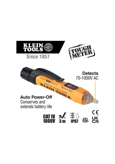Klein Tools Ncvt1xt Voltaj Test Cihazı, Temassız Voltaj Detektörü Kalemi, 50v İla 1000v Ac
