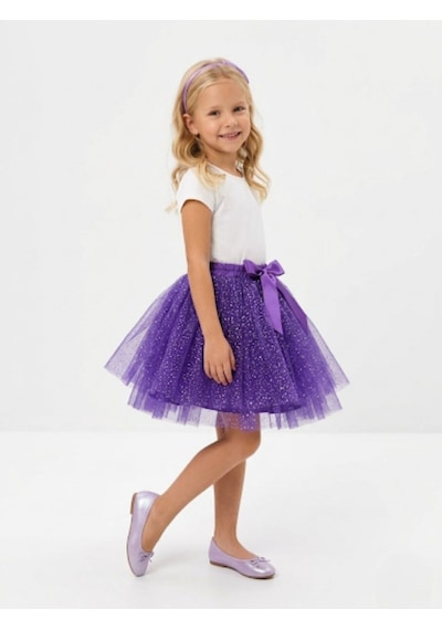 Name Baby & Kids Kız Çocuk Simli Etek Nbk-25501 Mor