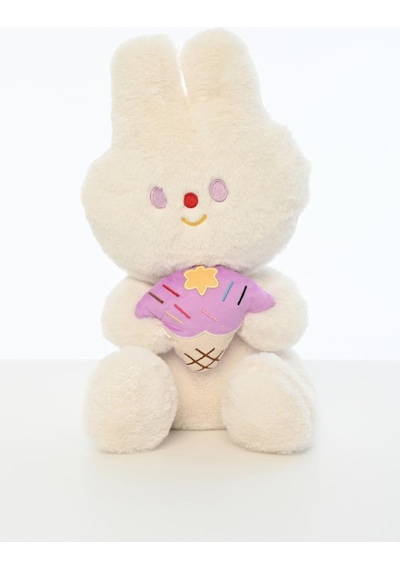 Pufu Peluş Dondurmalı Tavşan 03014 Beyaz