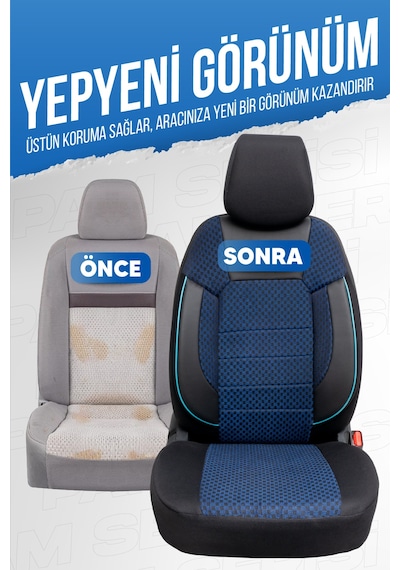 Smrautoaccessory Pam Serisi Oto Koltuk Kılıfı Mavi