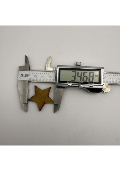 20 Adet Orta Boy Yıldız Ahşap Hobi Parçaları 35mm X 4mm Mdf Lazer Kesim-739 04