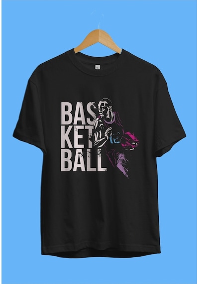 Startmore Oversize Basketbol Sever Tasarım Baskılı Unisex Tişört Siyah