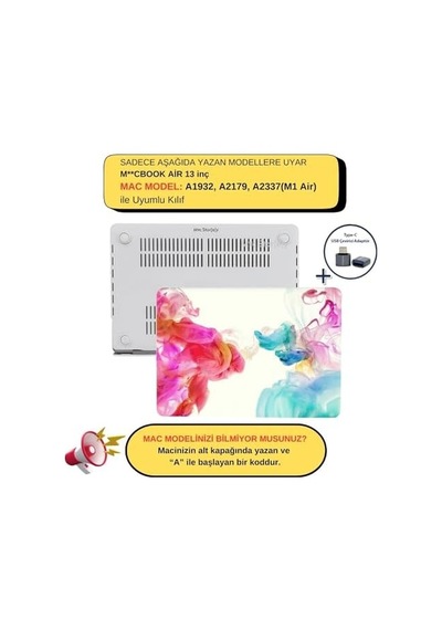 Macbook Air 13 İnç Kılıf A2337 M1 A2179 A1932 Uyumlu Mat Sert Kapak Uv Baskılı Modern Desenli Koruyucu Hard Case İnce Hafif Laptop Kılıfı Pembe