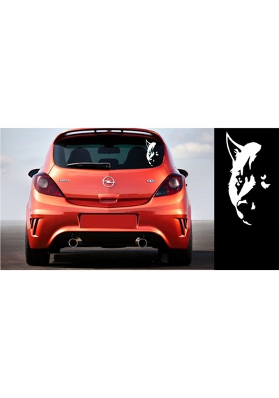 Arka Cam Kurt Silueti Oto Sticker Yapıştırma Araba Etiket