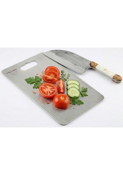 Volcano Paslanmaz Çelik Kesme Tablası 35x26 Cm Aısı 304 1.5 Mm Ölçü Cetvelli Gri