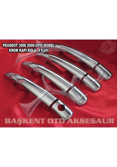 Peugeot 3008 Krom Kapı Kolu 4 Kapı 2009-2015 Paslanmaz Çelik