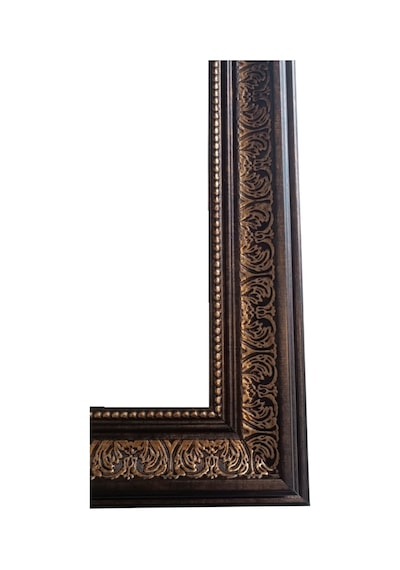 30x40 Poster Resim Evrak Çerçevesi Gerçek Cam Kahve Rengi Gold İşlemeli Çerçeve Kahverengi Gold