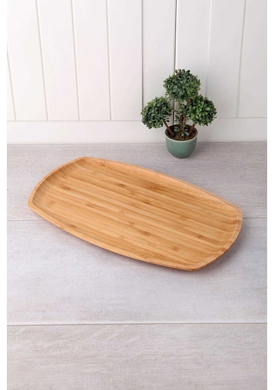 Bambu Kayık Sunum Tabağı Servis Tabak 36*22cm Kyk3622 N11.20234