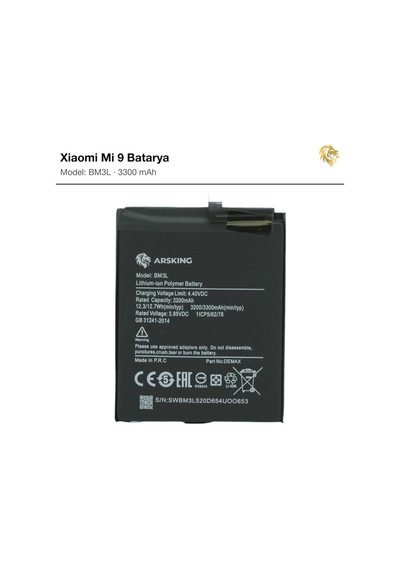Xiaomi Mi 9 Uyumlu Güçlendirilmiş Batarya Bm3l 3300 Mah Pil Telefon Bataryası Cep Telefonu Pili