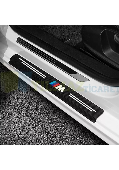 Bmw M Logo  Arma Karbon Kapı Eşiği Koruma Oto Sticker 4 Parça