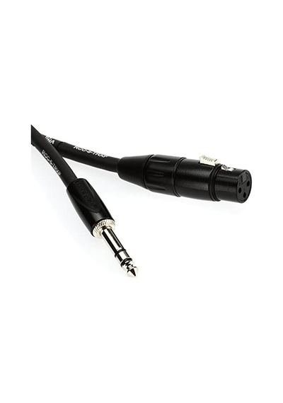 Siyah Seri Ara Bağlantı Kablosu, 1/4 İnç Trs - Xlr Dişi , 1,7 M