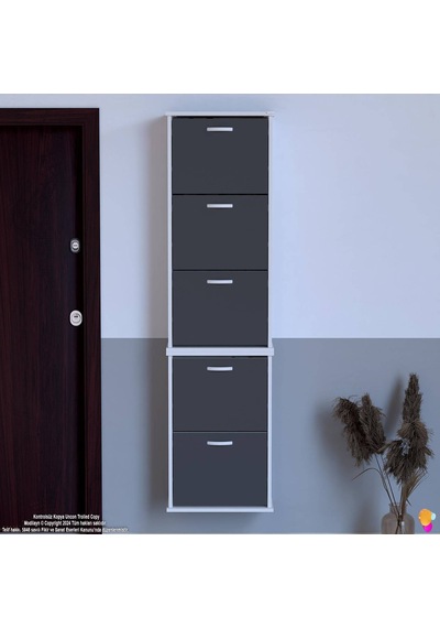 Eliusta Porta 10 Bölmeli Ayakkabılık Antrasit 52 Cm Genişlikte 52x193x26 Cm Duvara Monte Ayakkabılık Antrasit Eliusta Porta 10 Bölmeli Ayakkabılık Antrasit 52 Cm Genişlikte 52x193x26 Cm Duvara Monte Ayakkabılık Antrasit