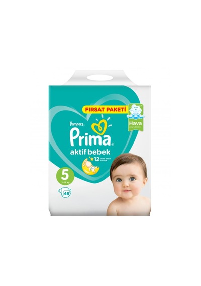 Prima Pampers Aktif Bebek Fırsat Paketi Bebek Bezi 11-16 KG 5 Beden 6 x 46 Adet 6'lı