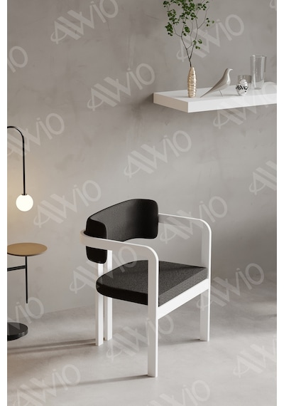 Avvio Trento Tokyo Sandalye Beyaz Mutfak Salon Yemek Odası Sandalyesi Demonte Metal Ayak Antrasit