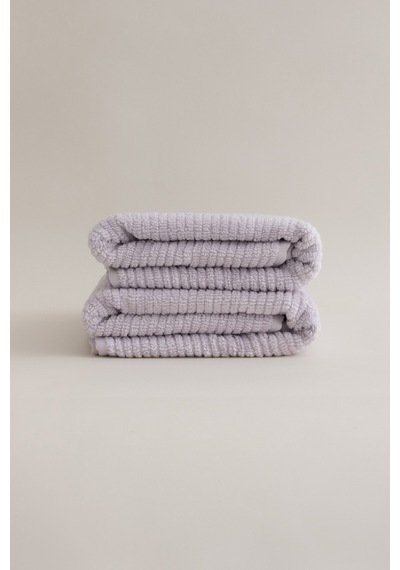 Ivory Lila Fitilli Mikro Fiber %100 Pamuk 2li Banyo Havlusu Seti Lila