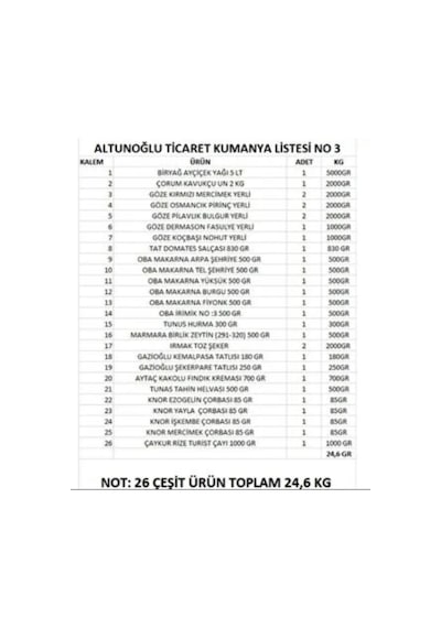 Ramazan Paketi Kumanya Yardım Gıda Erzak Kolisi Mega Paket 26 Parça Çeşit 24,6 Kg