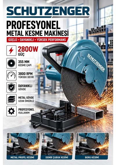 2800w Profesyonel Profıl Kesme Makinesi 355mm 45 Açılı Metal Demir Prafil Kesme