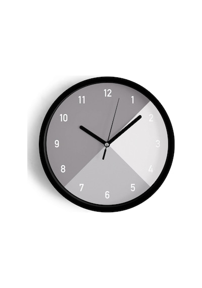 Soyut - Geometrik Temalı Modern Duvar Saati - 30cm - Önü Camlı Siyah Kasa - Sessiz Mekanizma-jh0045 Siyah