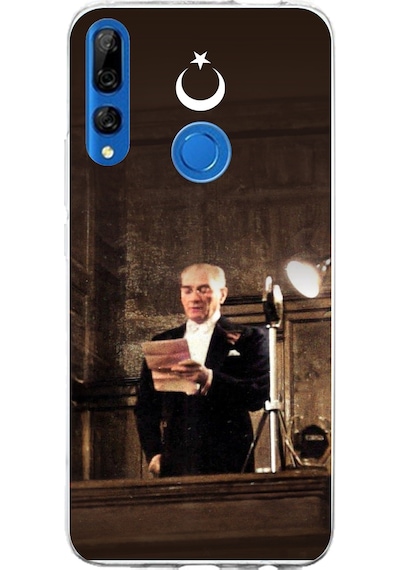 Honor 9x Uyumlu Atatürk İlk Meclis Konuşması Baskılı Silikon Kılıf Renkli