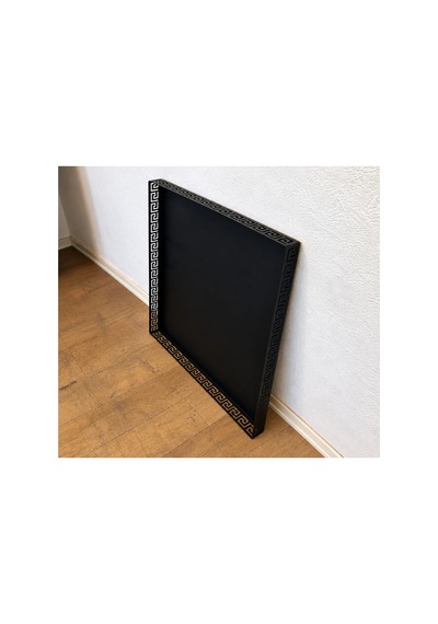Metal Şömine & Soba Altlığı Siyah Antik Desenli Dekoratif Zemin Koruyucu 70x60 Cm - 928430892