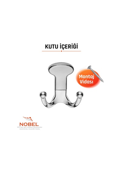 Melon Askı, Metal Vestiyer Askısı, Krom, Duvar Ve Dolap Askılığı 5'li Set Vidalı