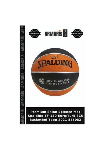Premium Salon Eğlence Maç Spalding Tf-150 Euro/turk Sz5 Basketbol Topu 2021 84508z Çok Renkli