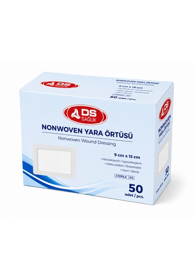 Ds Sağlık Nonwoven Yara Örtüsü 9cm 15cm 50'li