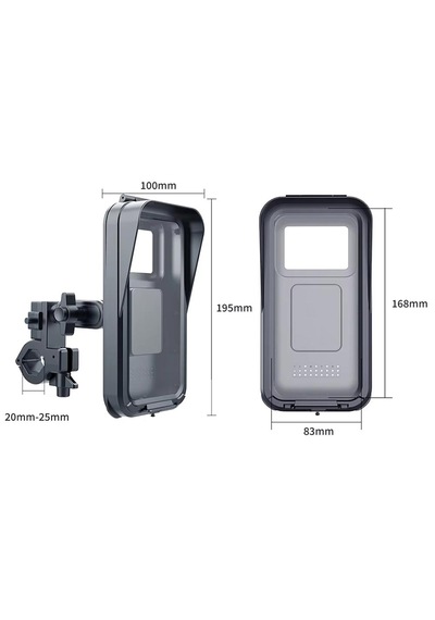 Cr04 Motosiklet Bisiklet Gidon Telefon Tutucu Su Geçirmez Buğu Tutmaz Type-c Ve Usb Şarj Portu Tek El Kullanım Siyah