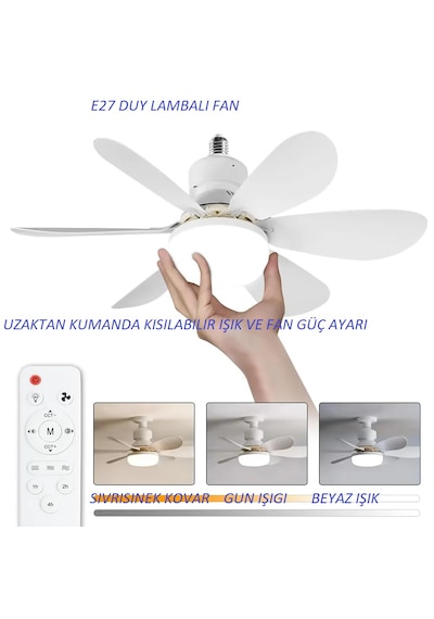 E27 Duy Sivrısinek Kovar 3 Fonksiyon Fan