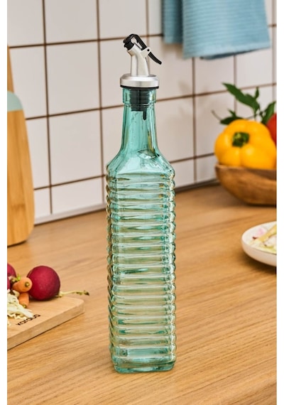 Karaca Daisy Çizgili Yağ Şişesi 500 Ml Mavi