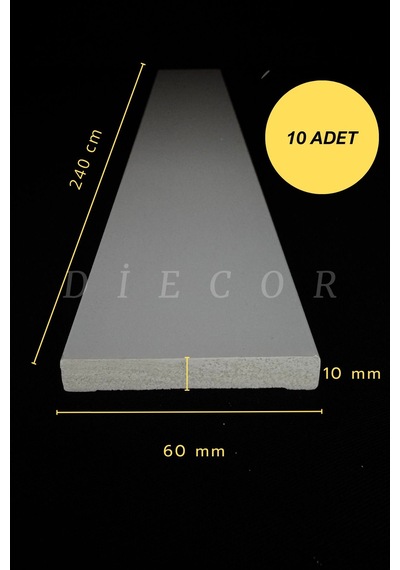 Diecor Dekoratif Boyanabilir 10 Adet 6 Cm Polistren Duvar Çıtası Beyaz 6 Cm Model:xa189