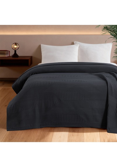 Maxstyle Spring %100 Pamuk Tek Kişilik Pike Antrasit 180x230 Cm Renkli