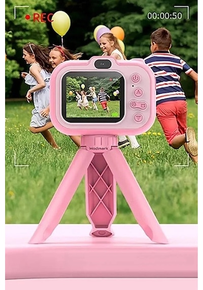 Dijital Fotoğraf Makinesi Çocuk Mini 1080p Hd Kamera Selfie Tripotlu Ön Arka Kamera
