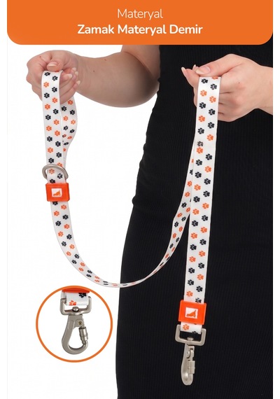Köpekler İçin Dayanıklı Ve Güvenli, Desenli Gezdirme Tasması 25mm Pati