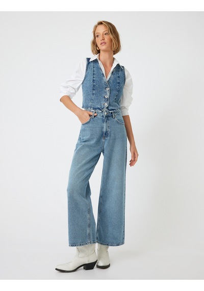 Koton Crop Bol Paça Kot Pantolon Normal Bel Slim Fit Düğmeli - Wide Leg Crop Jean Açık İndigo 5wal40111md Koton Crop Bol Paça Kot Pantolon Normal Bel Slim Fit Düğmeli - Wide Leg Crop Jean Açık İndigo 5wal40111md