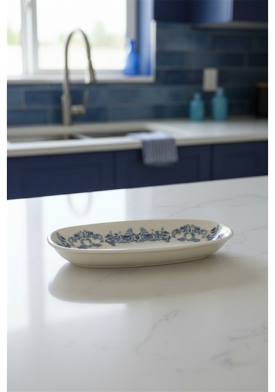 12'li Valencia Oval Kayık Tabak 19cm Dijital Valeria-a Rinart Krem