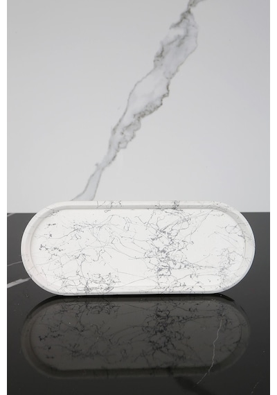 Dekoratif Oval Sunum Tepsisi Tabağı Sunumluk 9x23 Cm