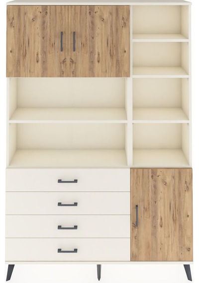 Arges Dolap 9 Raflı 4 Çekmeceli 3 Kapaklı 132x30x195 Aytaşı-ç... Aytaşı