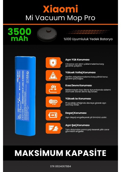 Xiaomi Mop Pro STYTJ02YM 3500mAh Robot Süpürge Bataryası