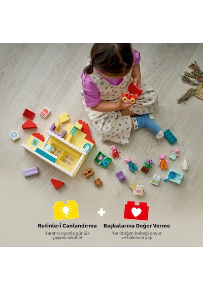 LEGO® DUPLO® Peppa Pig Aile Evi 10467 -2 Yaş ve Üzeri Çocuklar için Peppa Pig Figürü İçeren Yaratıcı Oyuncak Yapım Seti (84 Parça)