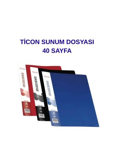 40 Lı Sunum Dosyası Şeffaf Poşet Dosya Okul, Ofis Ve Arşiv Kullanımı Mavi Mavi