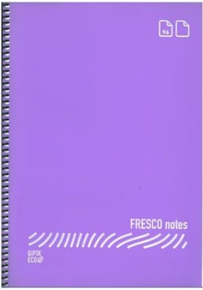 Gıpta Fresco Spiralli Plastik Defter A5 96 Yp Kareli Mor