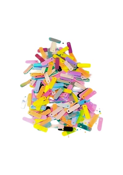 Pastel Renkler 15 X 5 Mm Dantel Oya Yazma Halhal Abiye Lazer Kesim Pul 200 Adet / 8 Gram