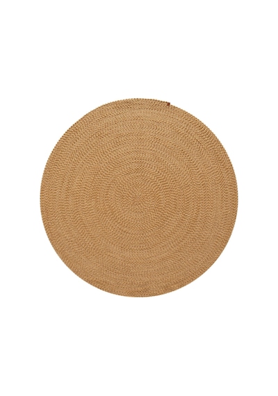 Vintora Vintage Desenli Yuvarlak Daire Dekoratif Örgü Kilim Kahverengi
