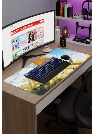 Yaoyao Genshin Impact Anime Oyuncu V5 - 90x40 Xxl Gaming Mouse Pad Fare Altlığı