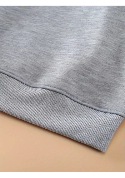 Uyguntarz Unisex Sevimli Pati Kalp Baskılı Oversize Genel Gri