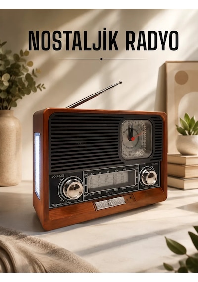 Nostaljik Radyo Usbaux Ve Sd Kart Girişli Bluetooth Bağlantılı