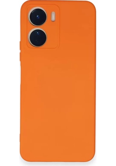 Newface Vivo Y16 Kılıf Nano İçi Kadife Silikon - Turuncu