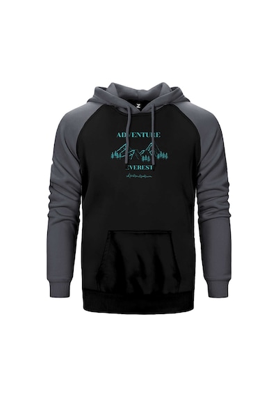 Adventure Everest Gri Renk Reglan Kol Kapşonlu Sweatshirt Gri